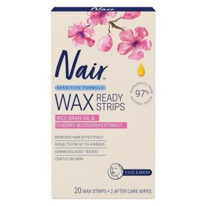 NAIR SENSTIVE FORMULA WAX STRIPS FOR FACE AND BIKINI 20PK