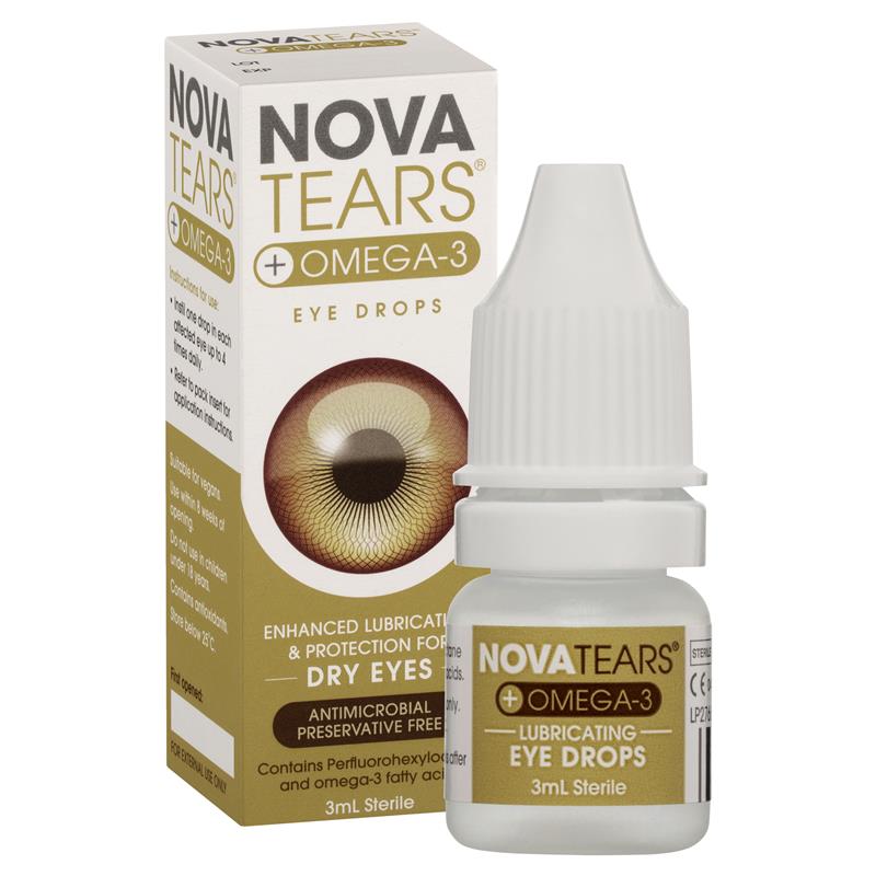 Novatears Omega3 Eyedrops 3mL, Sterile Adore Pharmacy