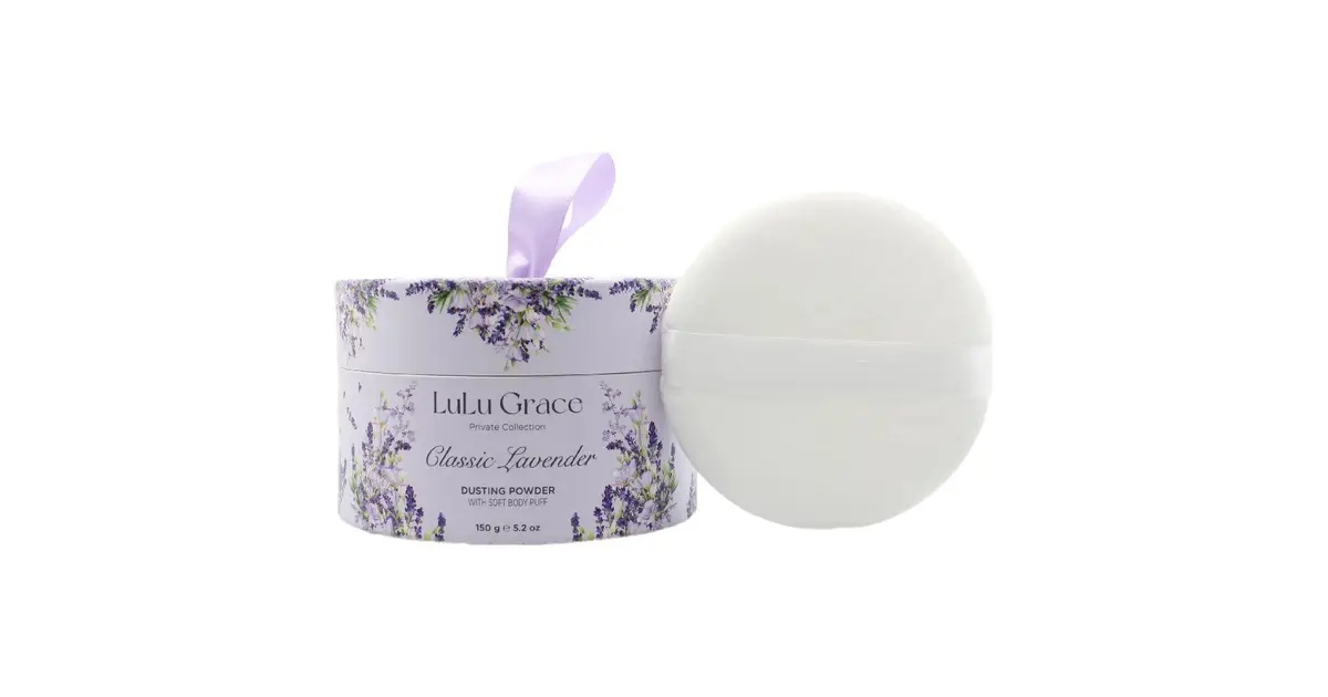 Lulu grace lavender Dusting powder 150g Adore Pharmacy